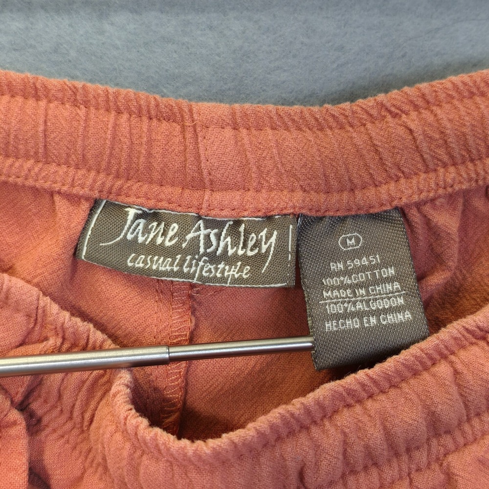 Jane Ashley Coral Orange Embroidered Safari Top & Capri Pants Set Size Medium - Picture 4 of 12